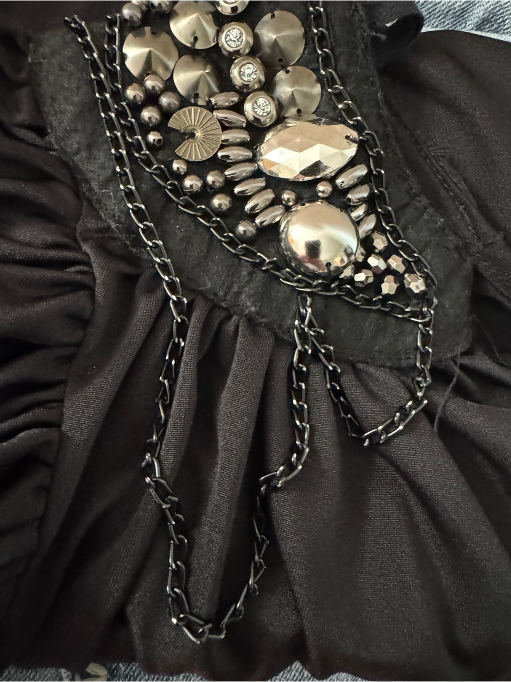 Rue21 Black One Shoulder Embellished Cocktail Dress L - Picture 4 of 9